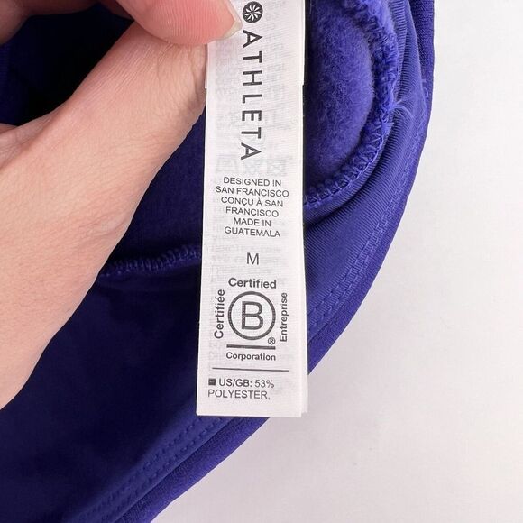 Athleta Altitude Polartec Half Zip Sweatshirt Purple Size Medium NWT - Picture 7 of 8